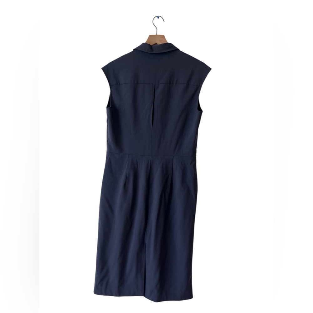 MM Lafleur Navy Catherine Dress Collared Midi Size 14 - Picture 13 of 16